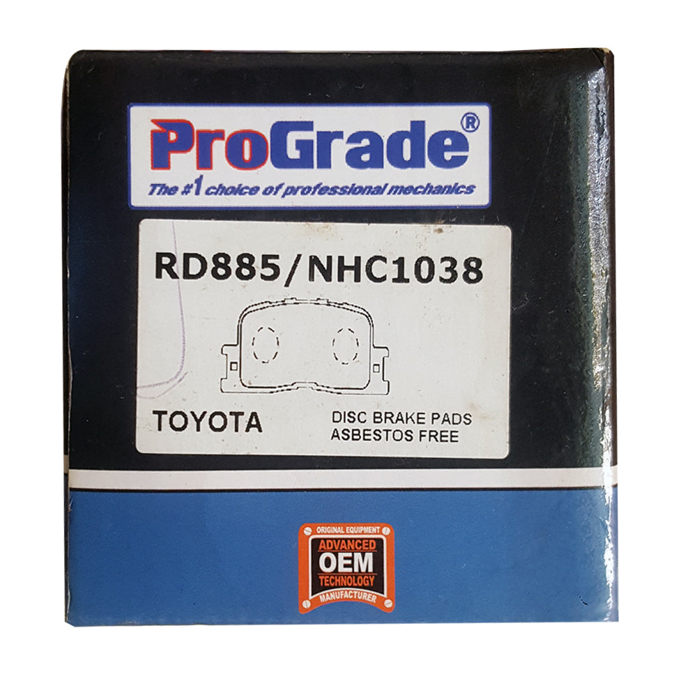 ProGrade Rd885 Rear Brake Pads For 02-06 Camry (Japan Spec)& 01-03 Highlander